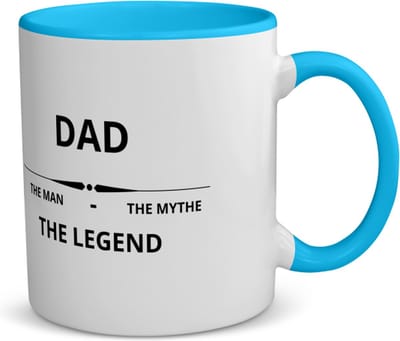 Akyol - dad the man the mythe the legend koffiemok - theemok - blauw - Papa - de legendarische vader - vader cadeautjes - vaderdag - verjaardag - geschenk - kado - vader artikelen - 350 ML inhoud
