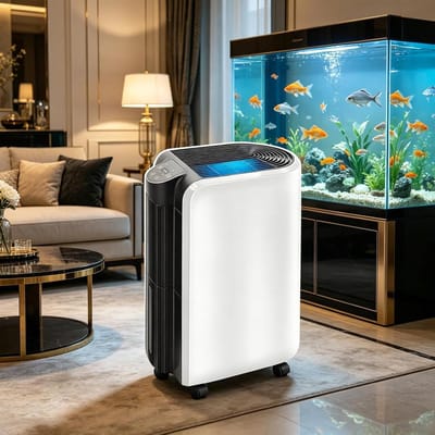 Gehele Huis Ontvochtiger, 20L/Dag, dekking 35m², Slimme App Besturing (2.4GHz & 5GHz), 280W Energiebesparing, Stille Bediening, Continue Afvoer, Draagbaar met 360° Wielen voor Slaapkamer, Kelder