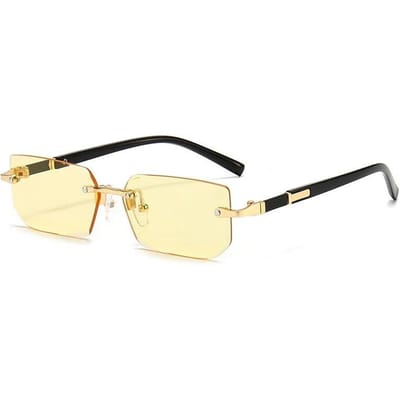 Lunettes de soleil sans monture Rectangle mode populaire femmes nuances lunettes de soleil femme été lunettes extérieures
