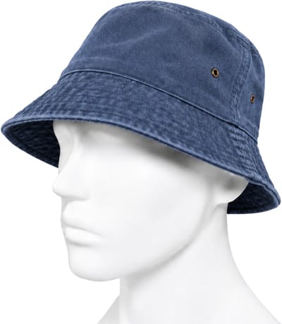 Bucket Hat - Washed Denim - Blauw - Maat M/L - Vintage Look - Heren & Dames - Unisex - Festivalhoedje - Vissershoedje - Zonnehoedje - Regenhoedje - Emmerhoedje - Zomerhoedje