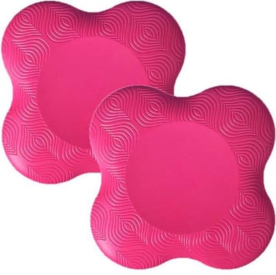 DW4Trading Yoga Kniebeschermer Mat Donker Roze - Sport Balans Kussen - Set van 2 Stuks - 20x20 cm