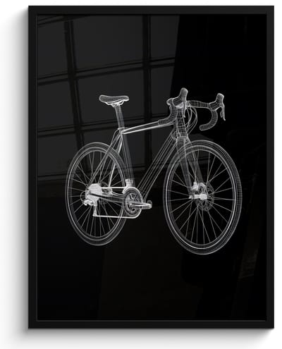 Poster in lijst - Fotolijst 50x70 cm - Posters - Lijnen - Illustratie - Wit - Posterlijst zwart - Decoratie - Wanddecoratie woonkamer - Muurdecoratie slaapkamer