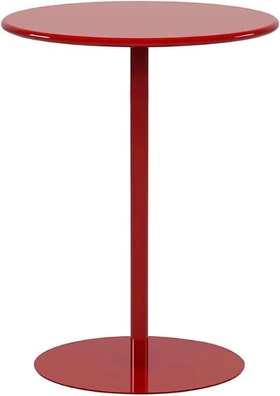 Ronde bijzettafel - Bistro tafel - Ruimte Besparen - Krasbestendig metaal - 60x60x72cm - Rood