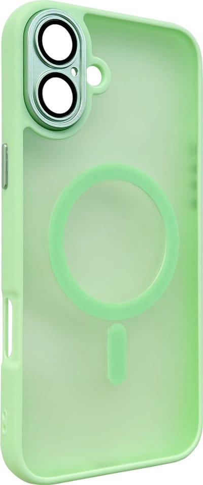Casemania Hoesje Geschikt voor Apple iPhone 16 Plus - Groen - Matte Armor Back Cover met Camera Bescherming - Geschikt voor MagSafe