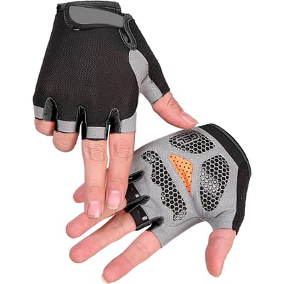 Gewichtheffen Anti-Slip Handschoenen Fietsen Fitness Halve Vinger Handschoenen Heren Dames Buitensport Handschoenen black