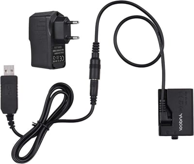 Dummy Battery DC Adapter voor Canon EOS Camera's - Voeding voor LP-E10, Ideaal voor Fotografie en Videografie, Geschikt voor T3 T5 T6 T7 1100D 1200D 1300D 2000D 4000D