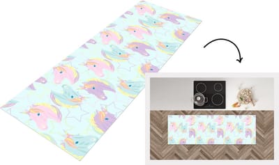 Keukenloper - Loper keuken - Unicorn - Sterren - Patronen - 150x50 cm - Keukenloper vinyl
