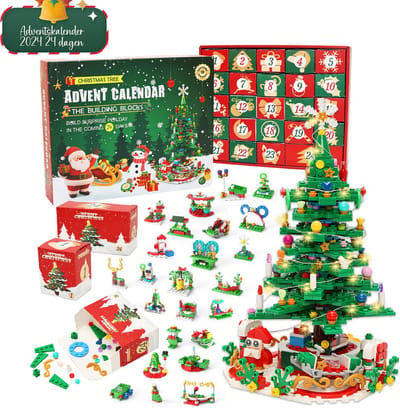 Adventskalender 2025 - 24 dagen - Advent Calendar - Geschenk- Kerstcadeau - Kerstpakket - Kerstauto bouwstenen