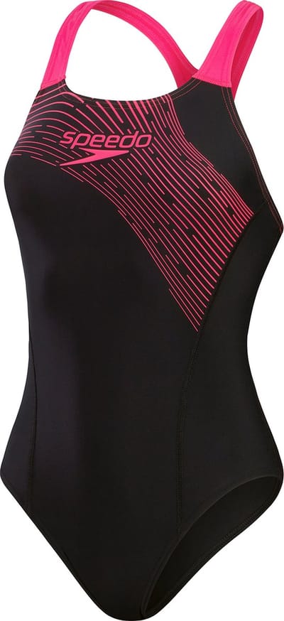 Speedo Medley Logo 1 Piece Dames Sportbadpak - Zwart/Roze