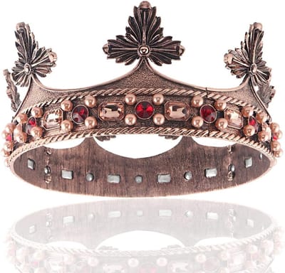 Grote Kroon Haaraccessoires met Kristallen en Parel voor Verjaardagsfeest en Halloween Kostuum