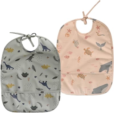 Mouwloze Baby Slabbetjes Voor Baby's En Peuters - Set Van 2 - Voedingsslabbetjes - Wasbare Stoffen - Peuterslabbetjes met Veters