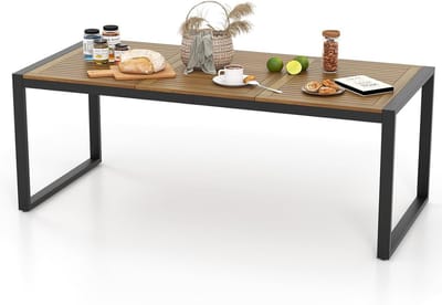 Luxe Acacia Houten Tuin Eettafel voor 8 Personen met Parasolgat - Rechthoekig Buitenmeubel