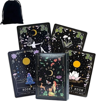 Witch Tarot kaarten voor beginners, draagbare tarotdecks met 42 kaarten en fluwelen pouch, ideaal voor orakel en spirituele groei