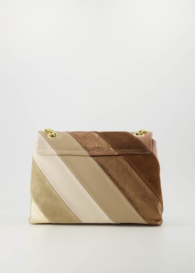 crossbody- Rainbow- camel/beige- leer- goudkleurige langen band