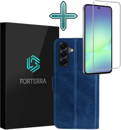 Hoesje Met Screenprotector - Geschikt voor Samsung Galaxy A56 - Luxe Pasjeshouder - Flipcase - Bookcase Portemonee - Flip Case - Kunstleer Book Case - Book Cover - Walletcase - Portemonneehoes - Donkerblauw