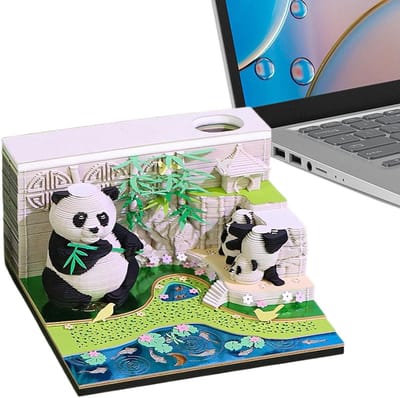 3D Kalender - Papierkunst Notitieblok - Bureau Organisatie - Artistieke Motieven - 10.5 x 10.5 x 6 cm - Veelkleurig