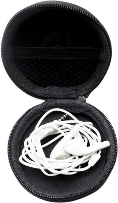 Handig opberg etui voor Samsung & Apple oortjes, USB sticks, Geheugenkaarten etc. - Zwart Tasje - Case headphones In Ear