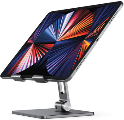 Alogic Edge Opvouwbare iPad Desktop Stand – Universele Compatibiliteit – Verstelbare Kijkhoeken – Opvouwbaar Ontwerp - Grijs
