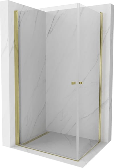 Mexen Pretoria Duo douchecabine scharnierend 100 x 90 , transparant, goud - 852-100-090-50-00-02
