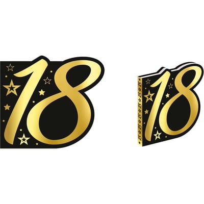 Zwart Gouden Gastenboek met het Getal 18 Verjaardag