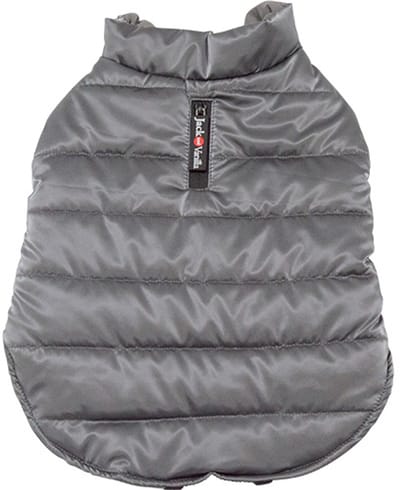 Jack and Vanilla Dogwalk Hondenjas Puffer - Warm en Wasbaar - Kleur: Grijs - Maat XS - Ruglengte: 25 cm