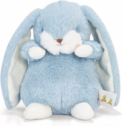 Bunnies By The Bay Nibble Konijn - Knuffeldier - Knuffel voor kinderen - Geborduurde details - 20 cm - Blauw