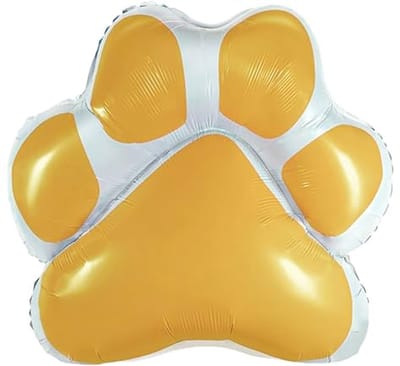 Folie ballon in de vorm van een honden poot goud/geel - hond - poot - folie - ballon - goud - decoratie