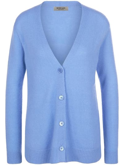 Vest 100% kasjmier Van Peter Hahn blauw