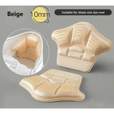 Autocollants de talon, protecteurs de talon, semelles intérieures rétractables, Anti-usure, coussinets de chaussures, taille réglable, Inserts de coussin à talons hauts beige