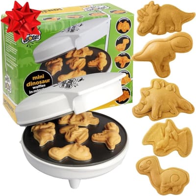Mini Wafelijzer voor Dinosaurus Vormpjes – Met Antiaanbaklaag – Perfect voor Kinderen en Volwassenen