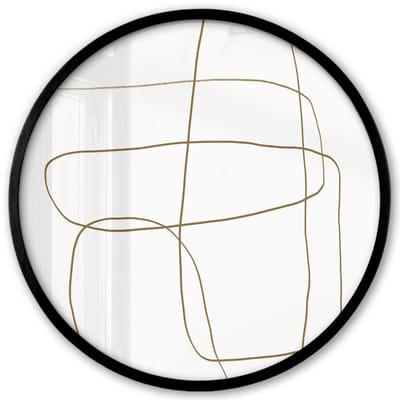 Poster in lijst Rond - Fotolijst 40x40 cm - Posters - Abstract - Wit - Luxe - Ronde posterlijst zwart - Decoratie - Wanddecoratie woonkamer - Muurdecoratie slaapkamer