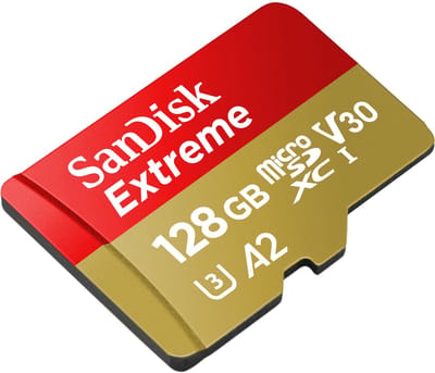 SanDisk Extreme - Flash-Speicherkarte (microSDXC-an-SD-Adapter inbegriffen) microSDXC-kaart 128 GB Class 10, UHS-I, v30 Video Speed Class