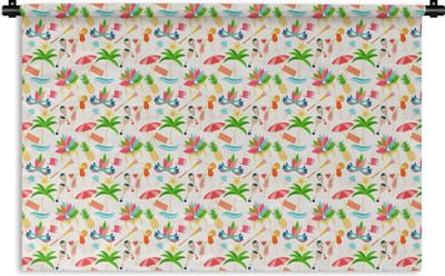 Wandkleed - Wanddoek - Patroon - Brazilië - Carnaval - 180x120 cm - Wandtapijt