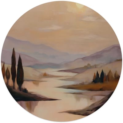 Glasschilderij Landschap II - Ø 50 - Glas - REINDERS