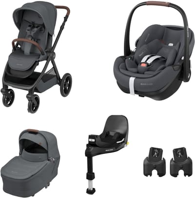 Maxi-Cosi Oxford Plus, Pebble 360 Pro2, FamilyFix 360 Pro, Adapters bundel, Twillic Graphite