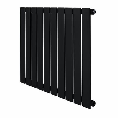 1-kolom design radiator - 600x700 mm - zwart - vlakke panelen