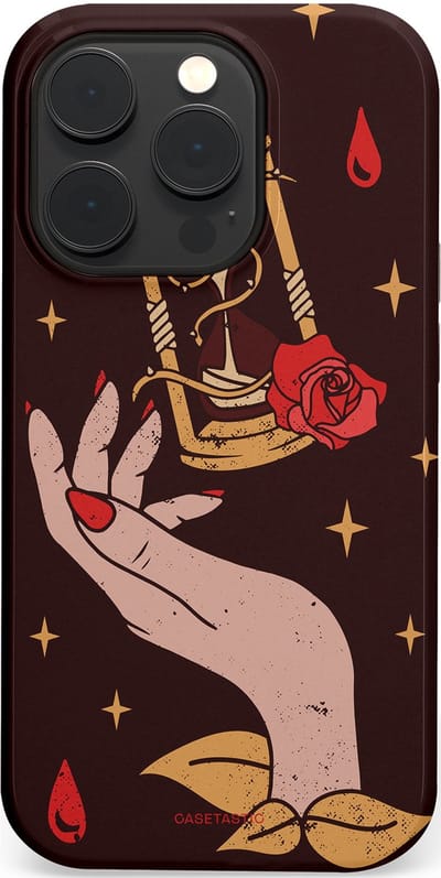 Casetastic Hoesje Geschikt voor Apple iPhone 14 Pro Magsafe - Stijlvolle Beschermende Duo-layer Case - Magische Hand Roos