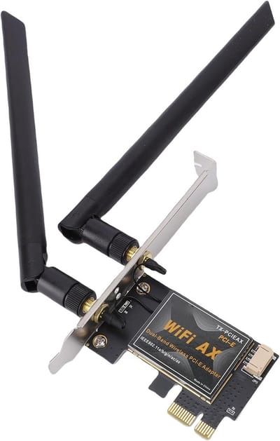 WiFi 6 Netwerkkaart - Draadloze Adapter - Snelle Internetverbinding - Ingebouwde Bluetooth 5.4 - Dual Band Antennes