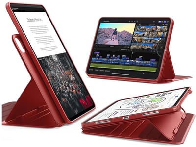 ESR Hoes Geschikt voor iPad Pro 11 (2024/2025) - Shift Book Case - Beschermhoes met Standaard - 9 Kijkhoeken - Sleep/Wake - Rood