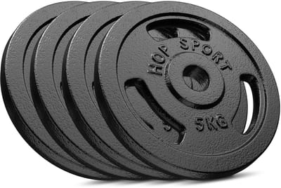 Hop-Sport Gietijzeren Halterschijven Set – Halterschijven – 20 kg – 31 mm – Met Handgrepen
