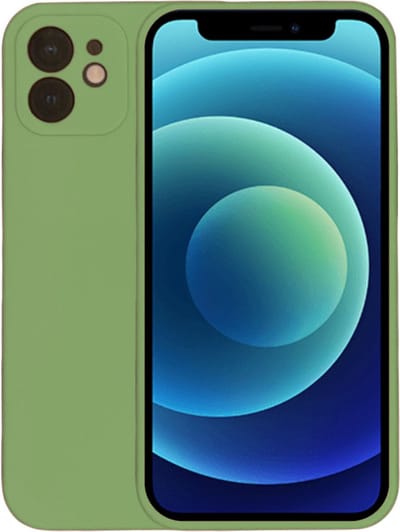 Smartphonica Telefoonhoesje Geschikt voor iPhone 12 Pro Max siliconen hoesje - Backcover Siliconen Case - Groen geschikt voor iPhone 12 Pro Max