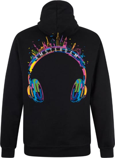 Zwarte Neon Sweater Trui Headphone Houses XL