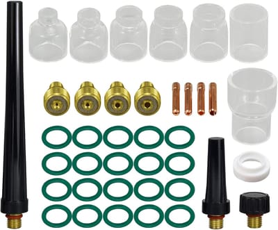 TIG Gaslens Set - Lastoorts Accessoires - Nauwkeurig Lassen - Diverse Maten Kit - 1.0mm 3.2mm - Transparant Koper
