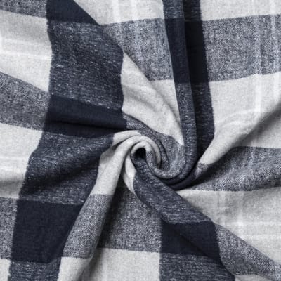 Riviera Maison Plaid, Deken, Ruiten print, decoratief kleed - Flanel Checks Throw 180x130 - blauw