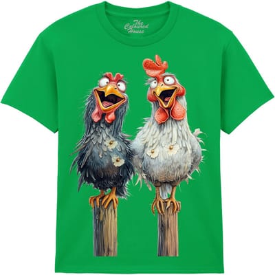 KIDS Gekke Kippen Friendly Chickens The Coloured House KIDS T-shirt XL