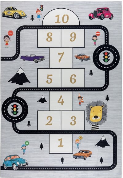 Muratap Kindervloerkleed speelmat hinkelen verkeer wasbaar antislip- 120x170 cm