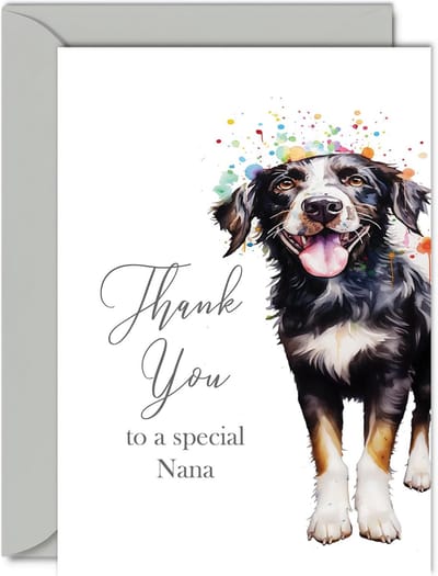 Bedankkaart Nana - Wenskaart - Waardering Tonen - Uniek Hond Design - A5 Formaat - Dank je wel Nana