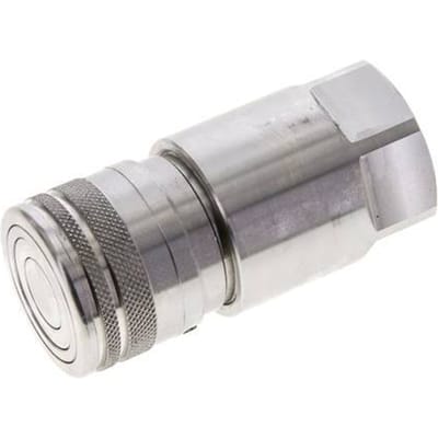 RVS DN 12 Vlakdichtende Koppeling Snelkoppeling G 3/4 inch Binnendraad ISO 16028 D 24.5mm
