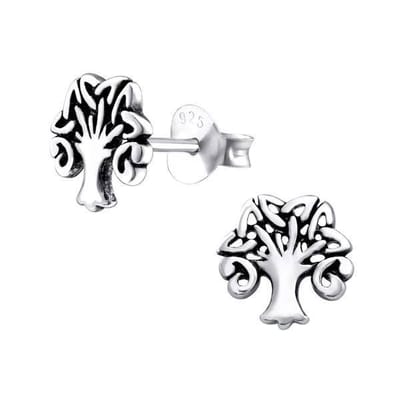 Aramat Jewels | Oorbellen | Zilveren Keltische Oorbellen Celtic Knot – 925 Zilver | Tree of Life-7mm | |7mm | Zilver | Kinderen, Volwassenen | Verkleurd niet