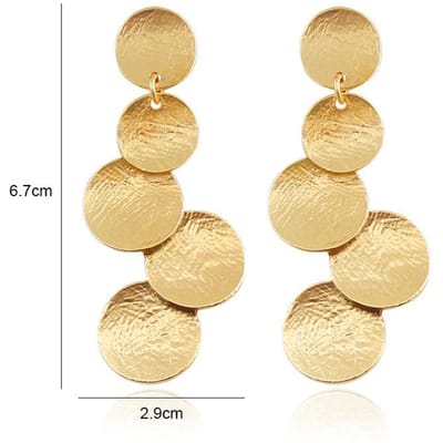 Retro Statement Metalen Lange Hangende Oorbellen voor Vrouwen Europese Irreguliere Geometrie Hanger Oorbellen Feest Punk Twist Sieraden Cadeau beige